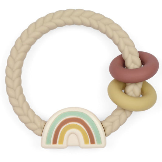 Ritzy Rattle Silicone Teether Rattles - Neutral Rainbow