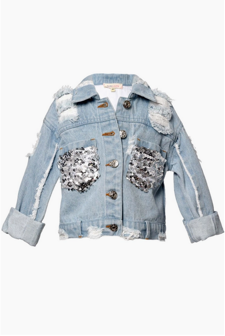 Denim Jacket w/ Sequin Detail