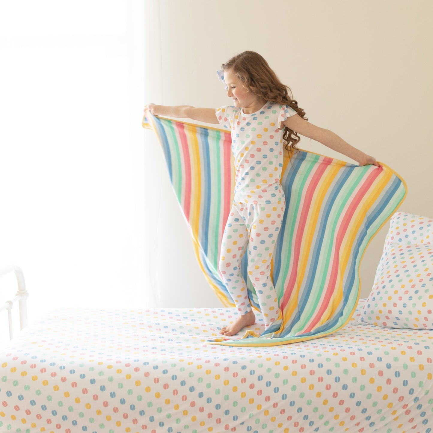 Macarons & Ombre Stipes Stroller Blanket - 50x50