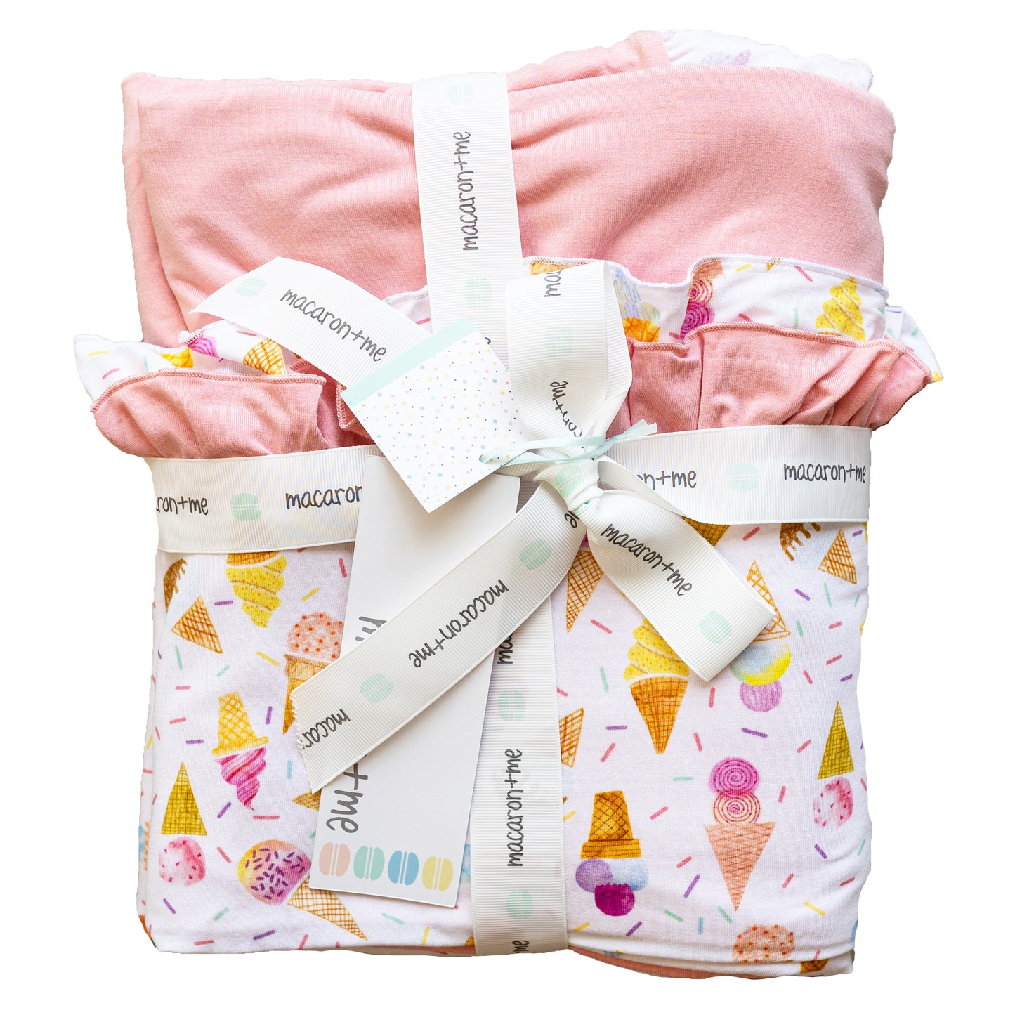 Ice Cream & Sprinkles Ruffled Toddler Blanket
