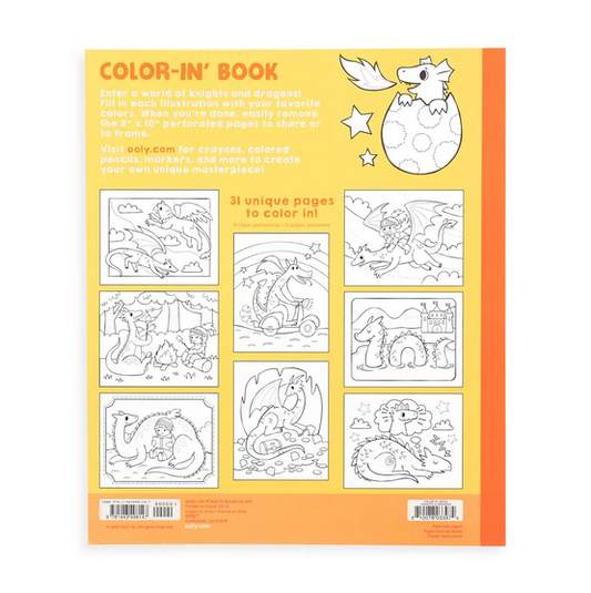 Color-In' Book : Knights & Dragons