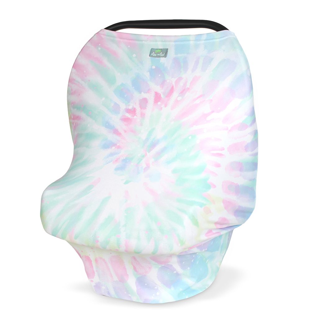 Mom Boss 4-in-1 Multi-Use Car Seat + Nursing Cover - Rainbow Tie Dye