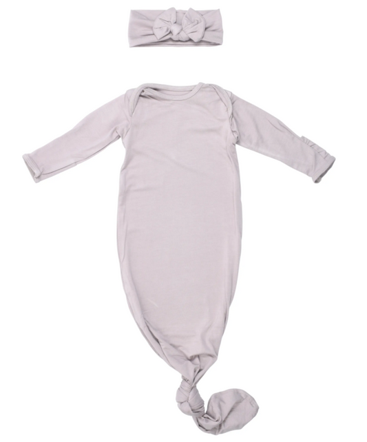 Harbor Mist Ribbed Knotted Gown | Gown & Bow