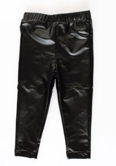 Shannon Stretch Leggings - Faux Black Leather