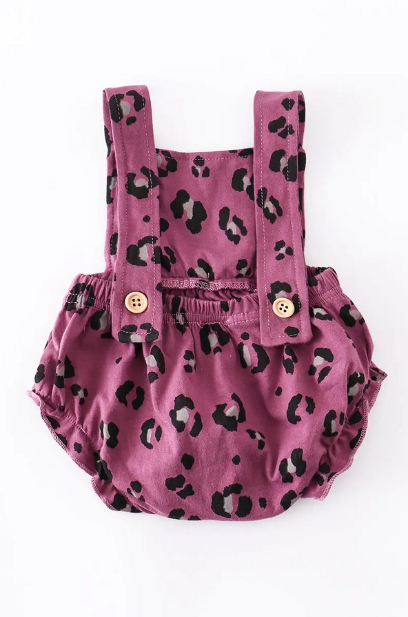 Purple Leopard Baby Romper