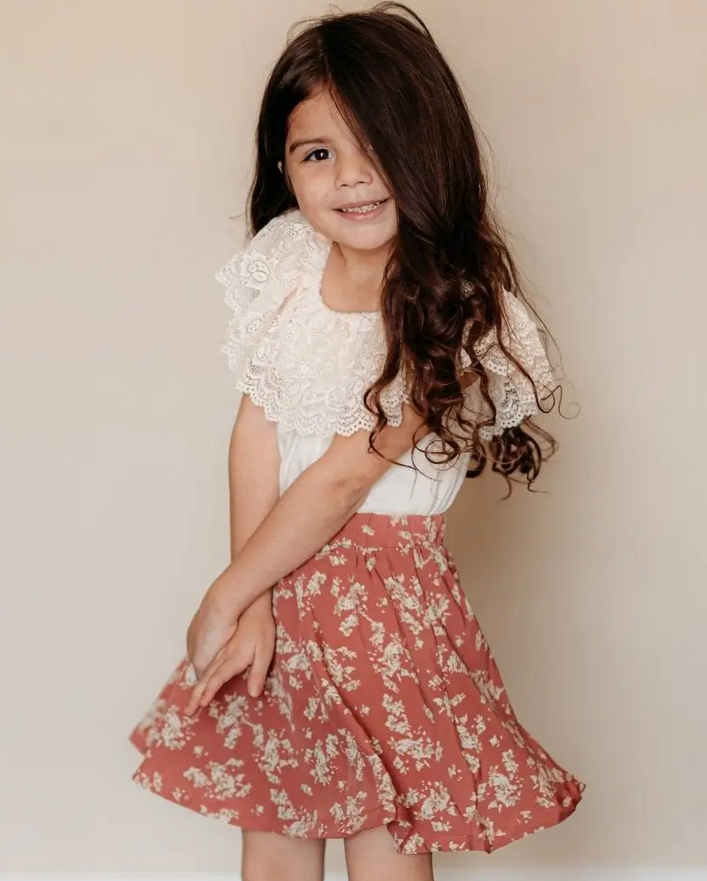 Macee Mini Skater Skirt - Terra Cotta