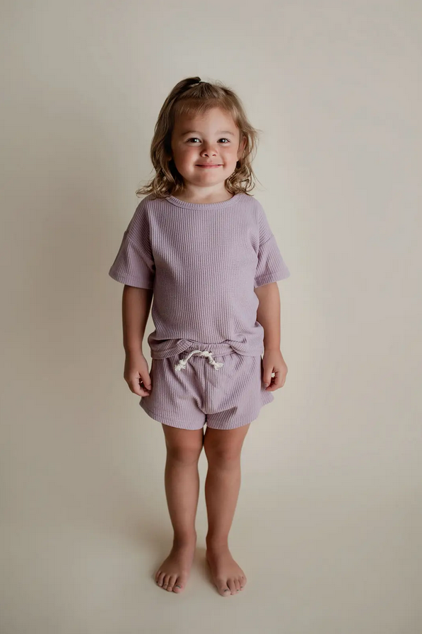 Summer Waffle Top and Bottom Set - Santorini