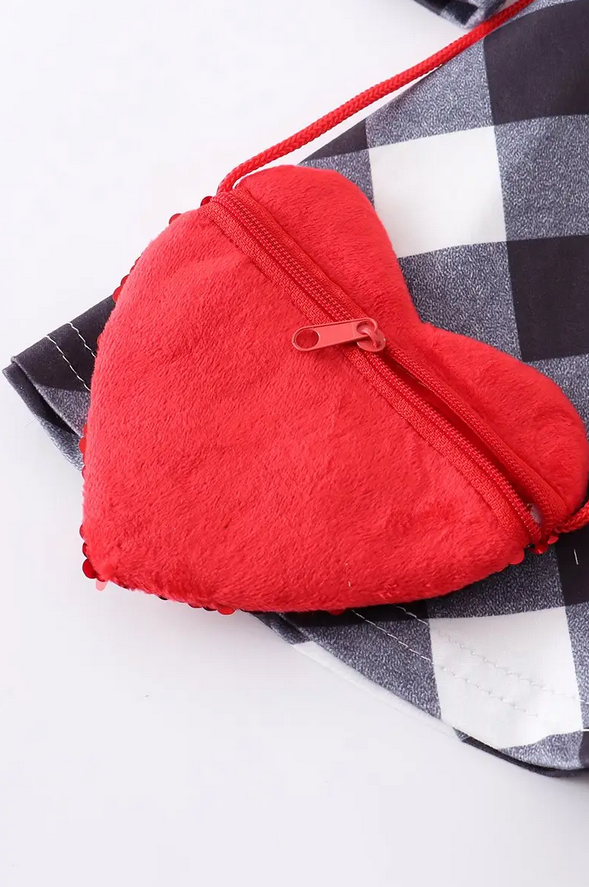 Black Plaid Heart Twirl Dress & Purse