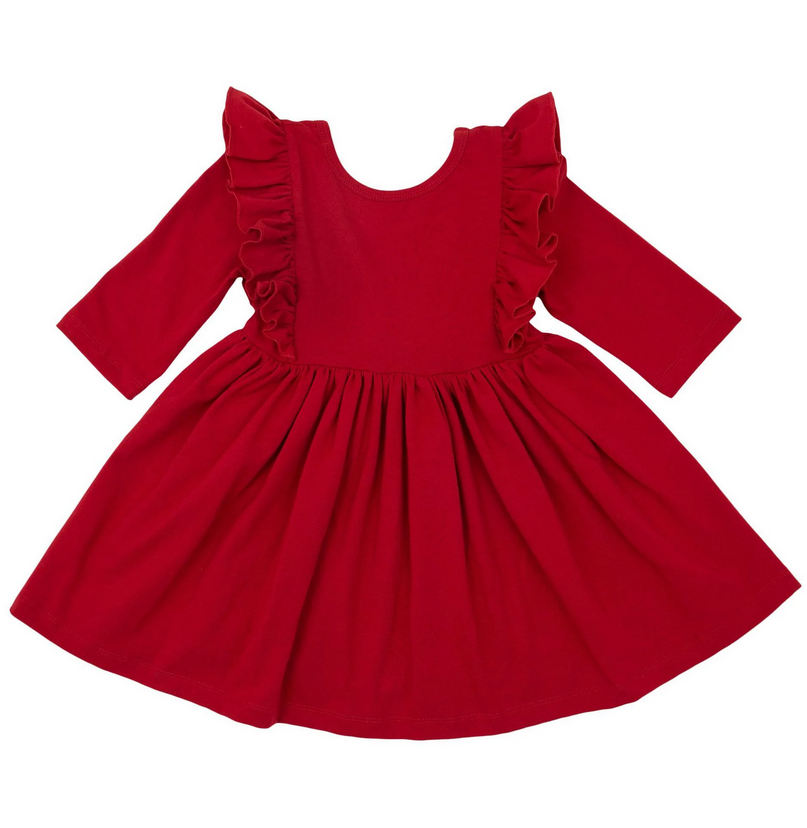 Red Ruffle Twirl Dress