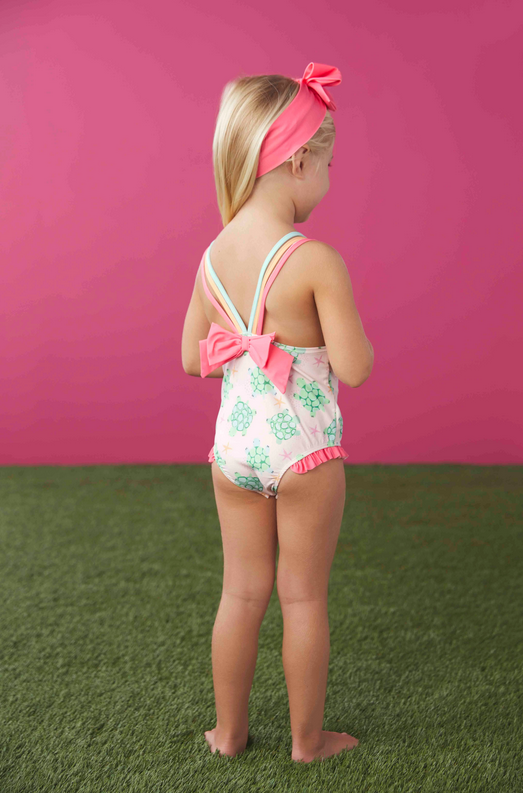 Little Girl's Turtle Swimsuit Set