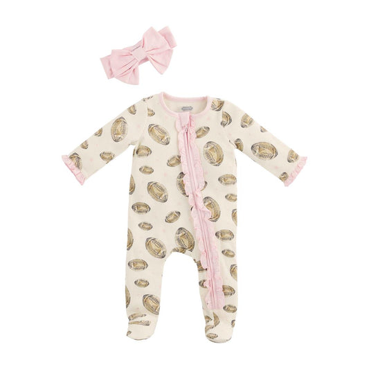 Football Print Sleeper & Headband