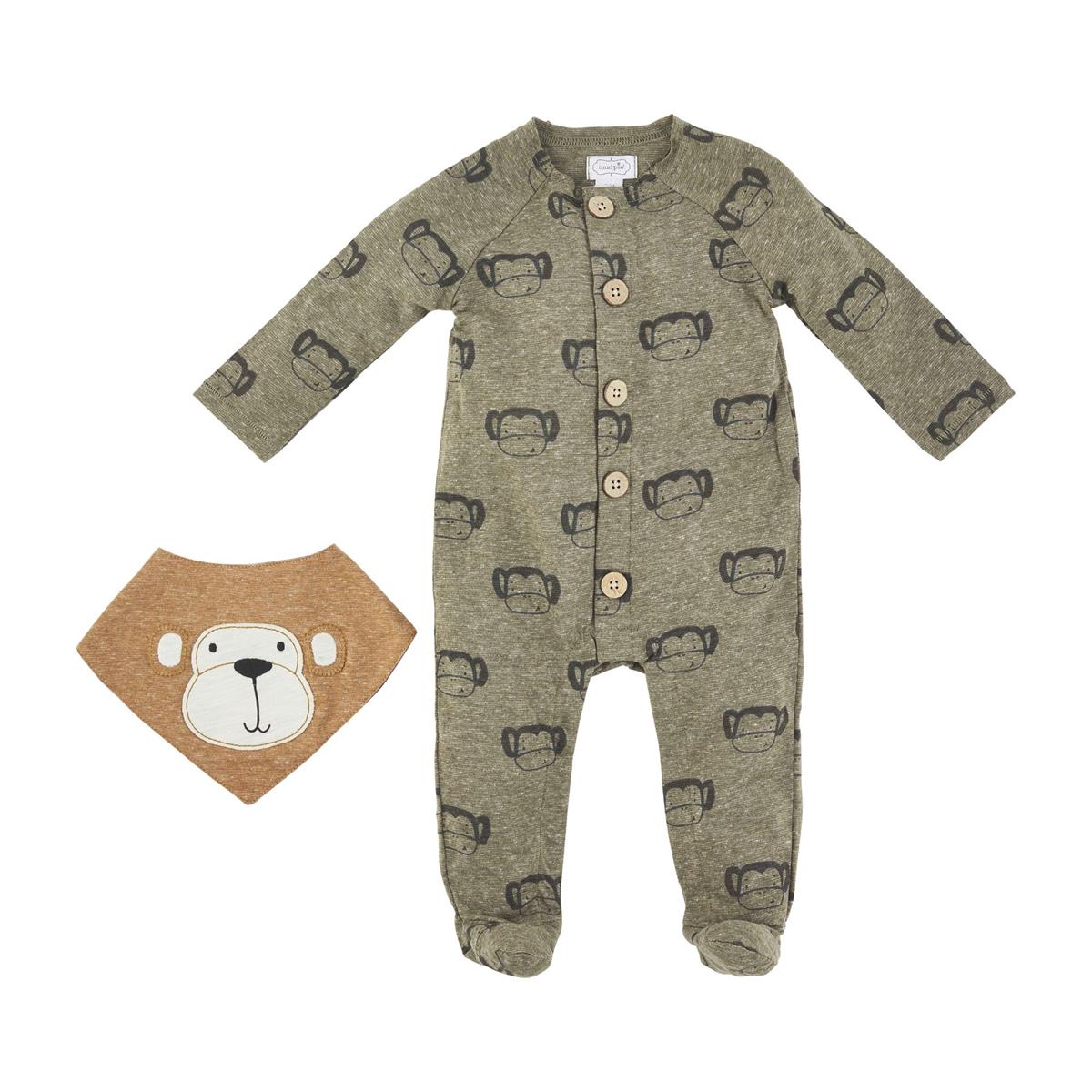 Monkey Sleeper & Bib Set