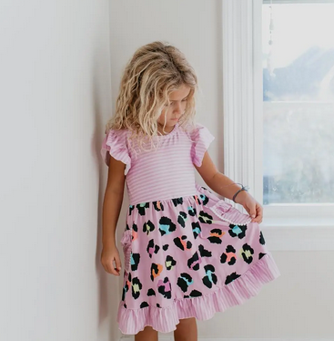 Lavender Leopard Pocket Dress