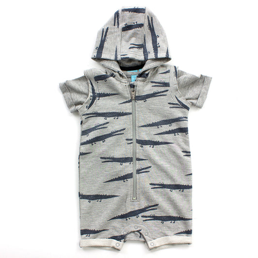 Heather Grey Leon Baby Romper