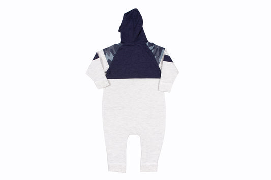 Camo Pop Hood Romper - Navy