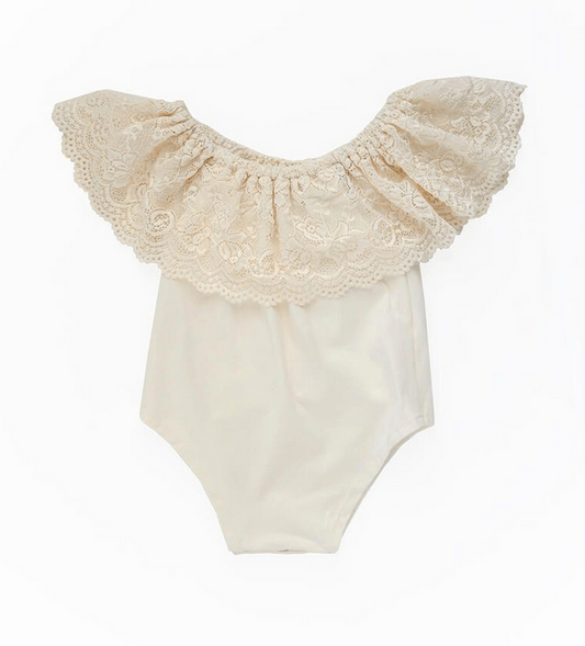 Kenzie Lace Flutter Sleeve Leo - Vanilla