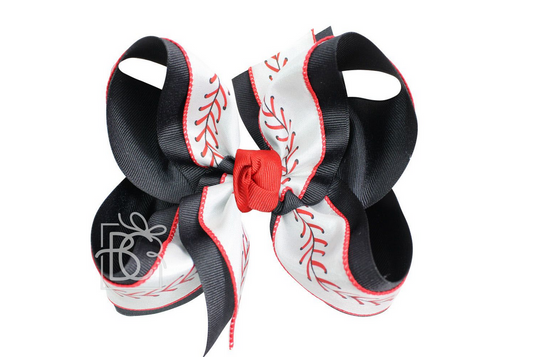 Layered Baseball Bow - 5.5"