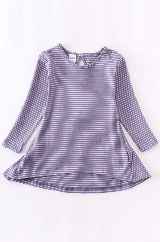 Lavender Stripe Basic Tee