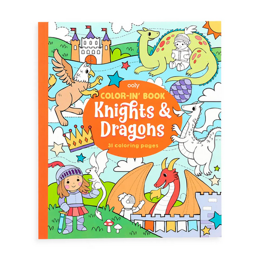 Color-In' Book : Knights & Dragons