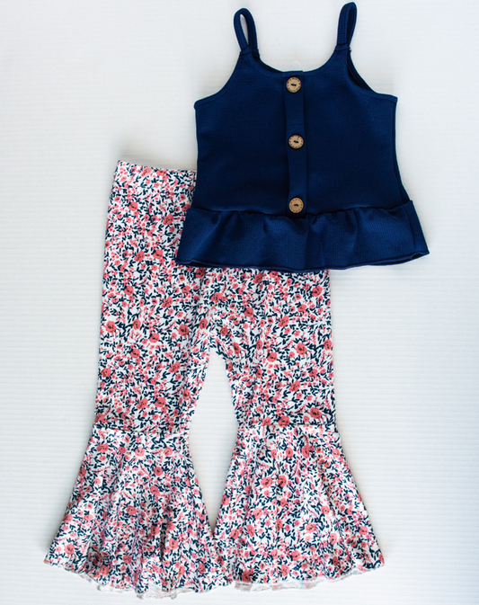 Palmer Button Front Cami - Navy