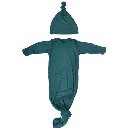 Forest Ribbed Knotted Gown | Gown & Hat