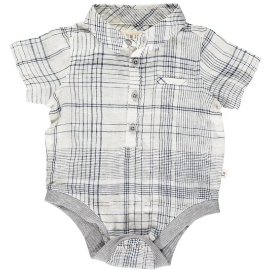 Helford Short Sleeve Onesie - White/Navy