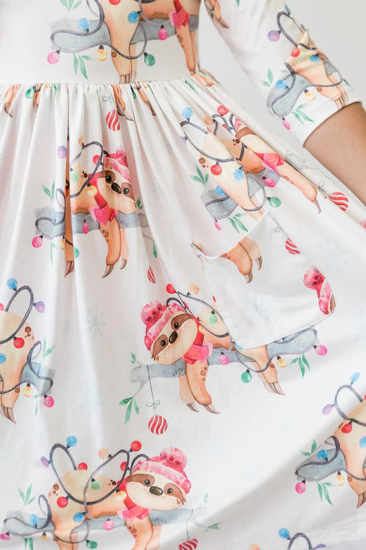 Up to Snow Good 3/4 Sleeve Twirl Dress