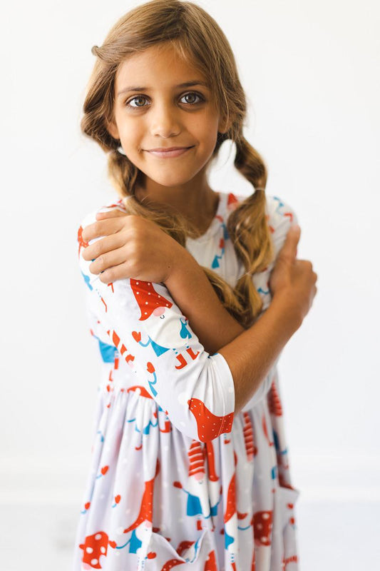 Up to Gnome Good 3/4 Sleeve Twirl Dress