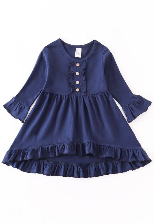 Navy Ruffle Dress