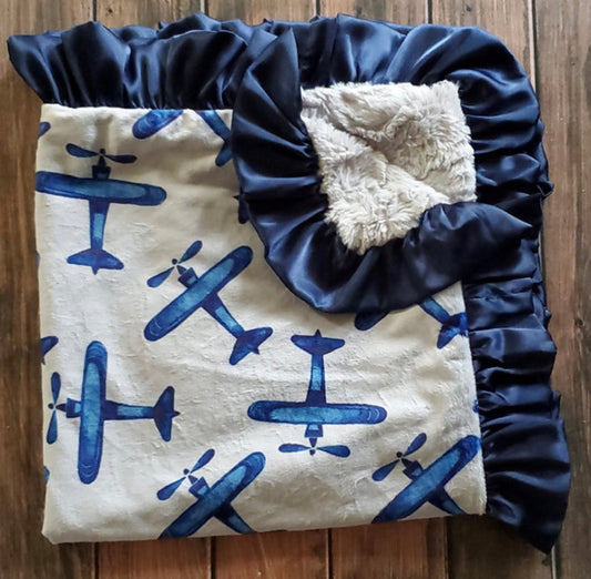 Navy Airplane Blanket