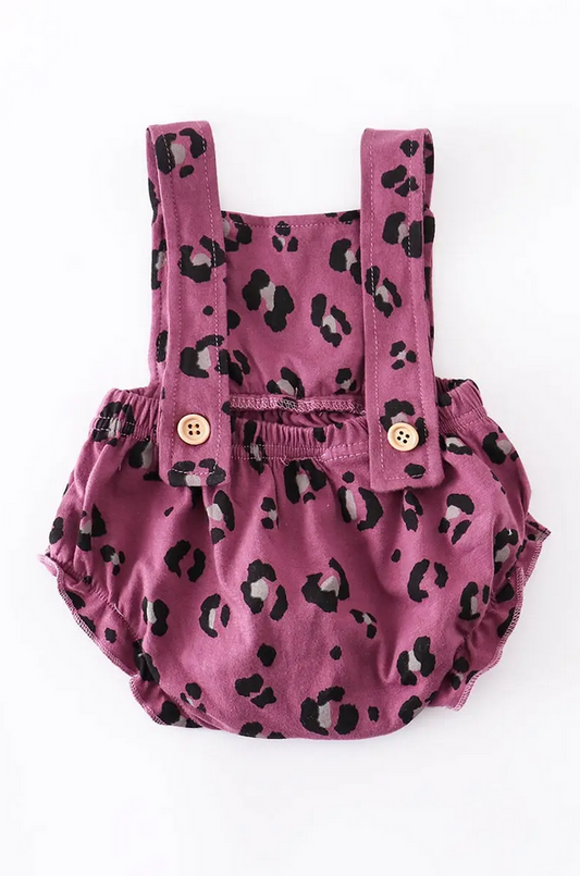 Purple Leopard Baby Romper
