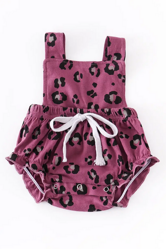 Purple Leopard Baby Romper