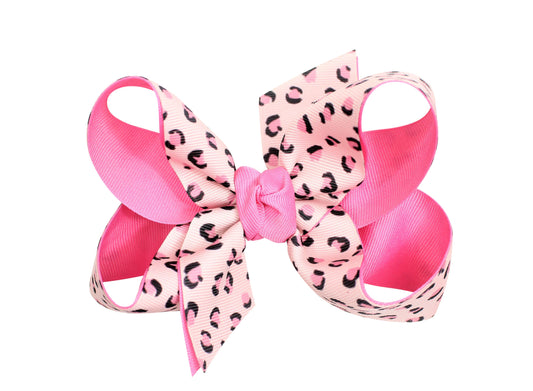 Layered Leopard Bow - 5.5"