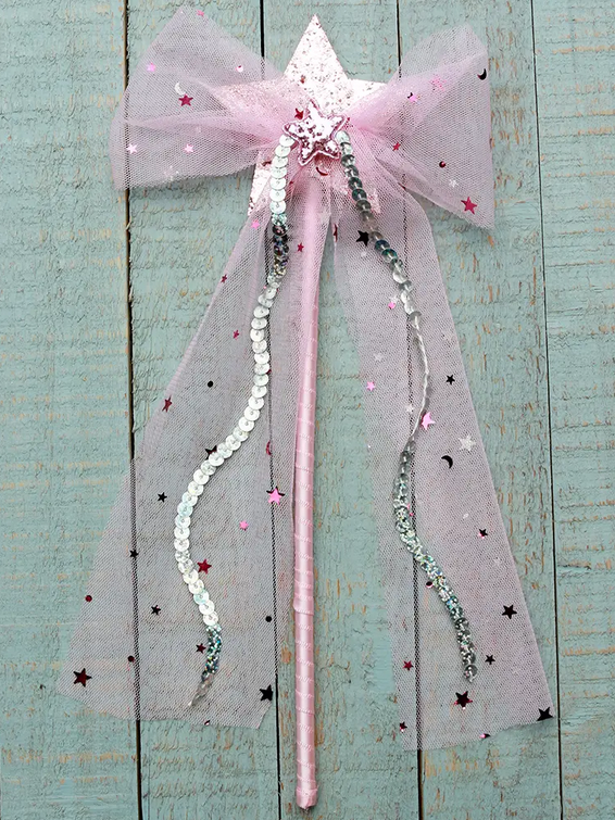 Tulle Bow Star Wand