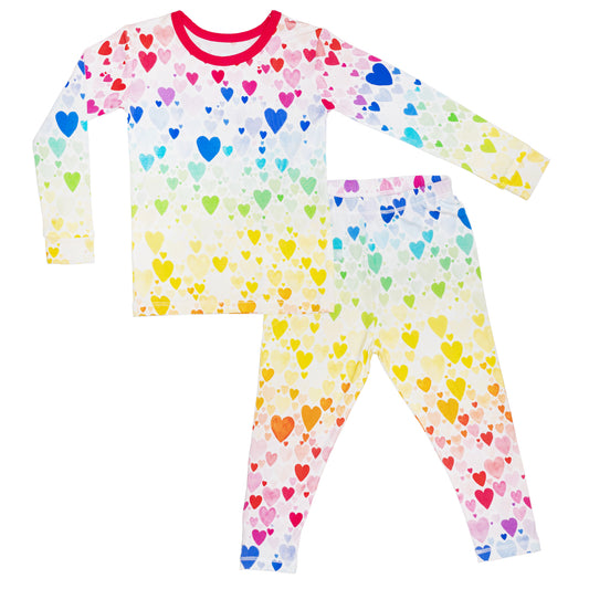 Rainbow Hearts Two Piece Jammies