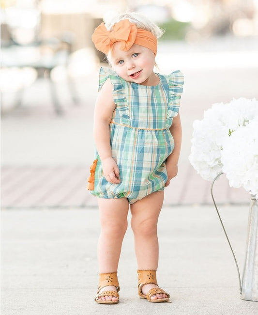 Hampton Plaid Waterfall Bubble Romper