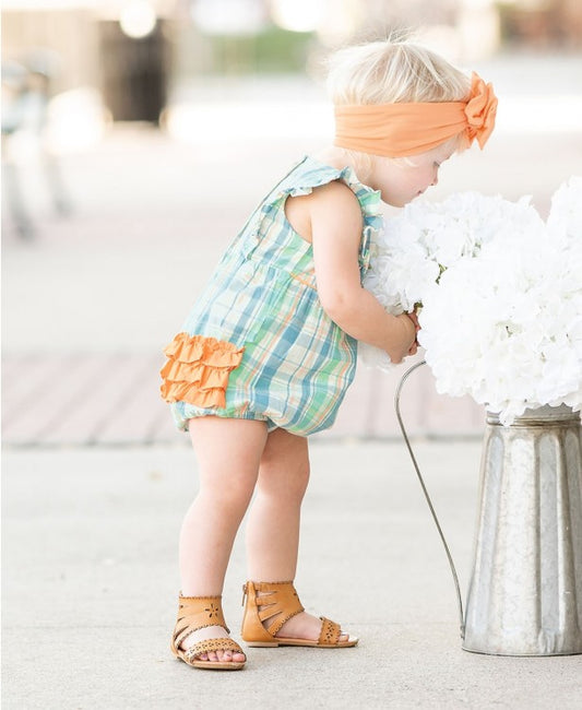 Hampton Plaid Waterfall Bubble Romper