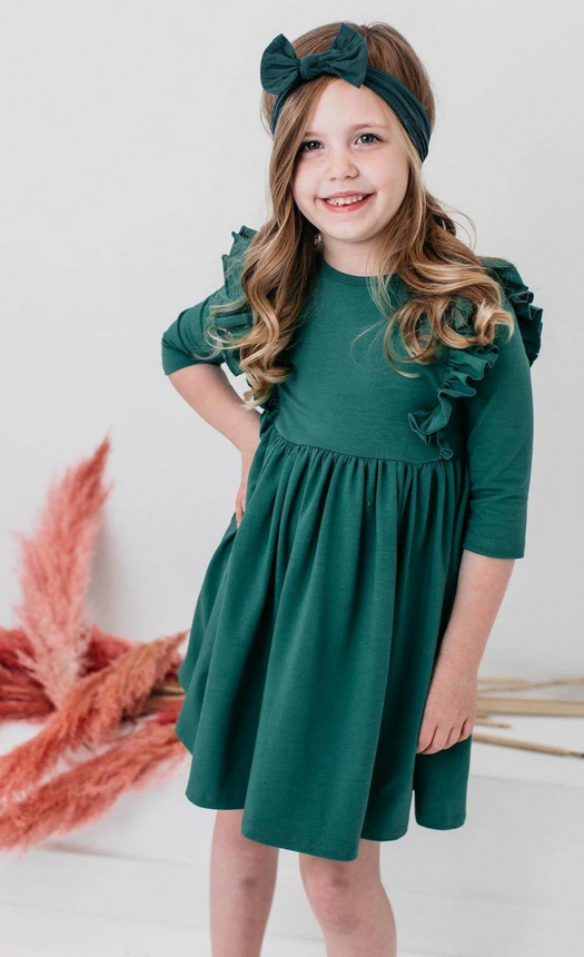 Spruce Heather Ruffle Twirl Dress