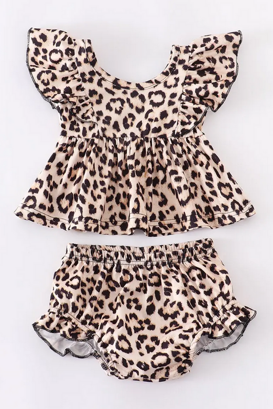 Leopard Ruffle Baby Set
