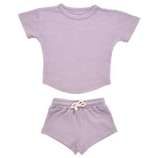 Summer Waffle Top and Bottom Set - Santorini